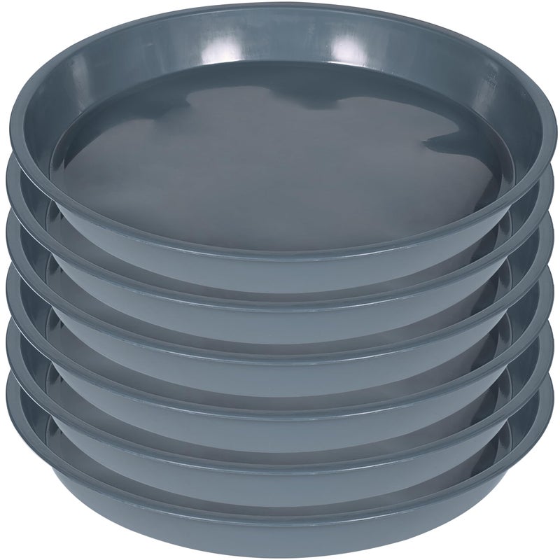 VUWEZ 6 Pack of Plant Saucer 8 Inch, 8 inch Plant Saucer Round, Plastic Flower Plant Trays for Pots, Plant Saucers for Indoors 8"", Plant Pot Saucers, Planter Tray for Planter 6-8"" (8"", Gray) - Image 1